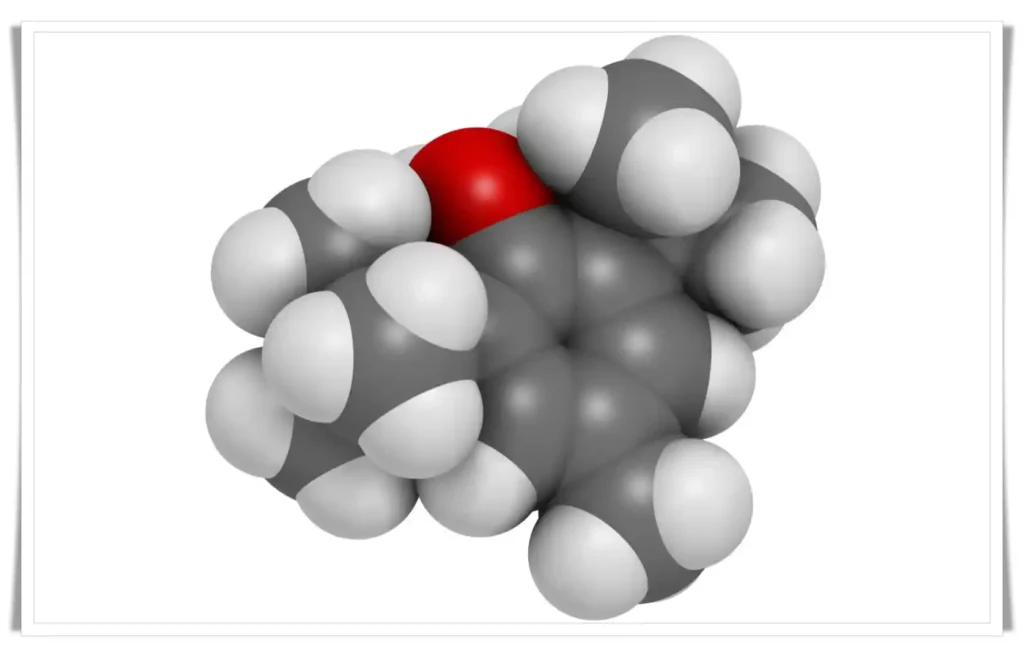 Butylated Hydroxytoluene (BHT) antioxidant molecule